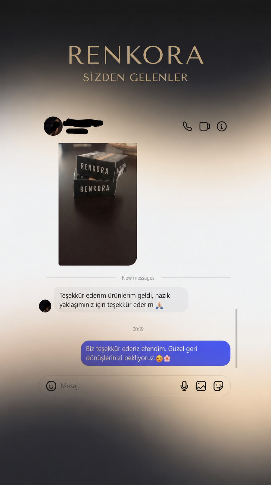 Müşteri mesajı