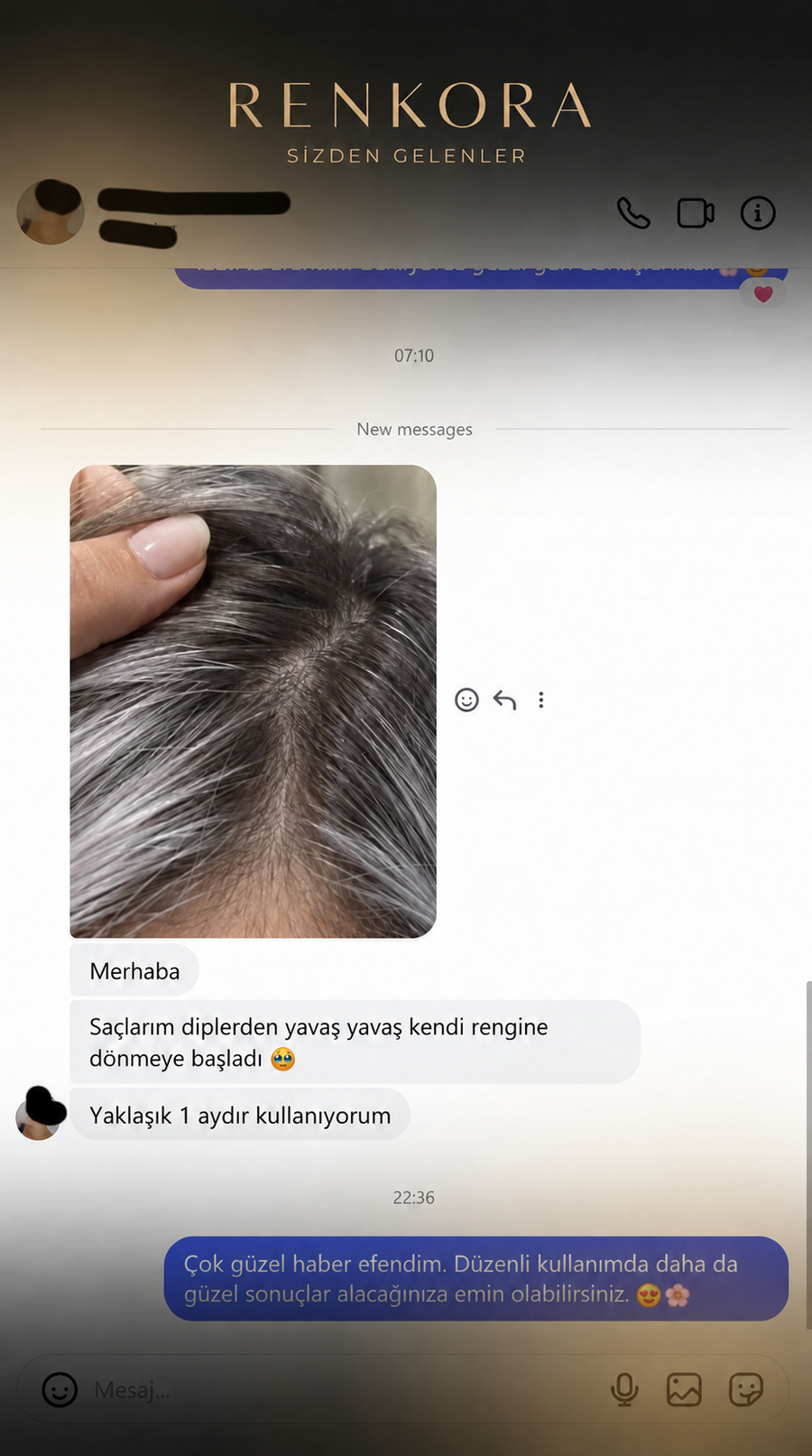 Müşteri mesajı