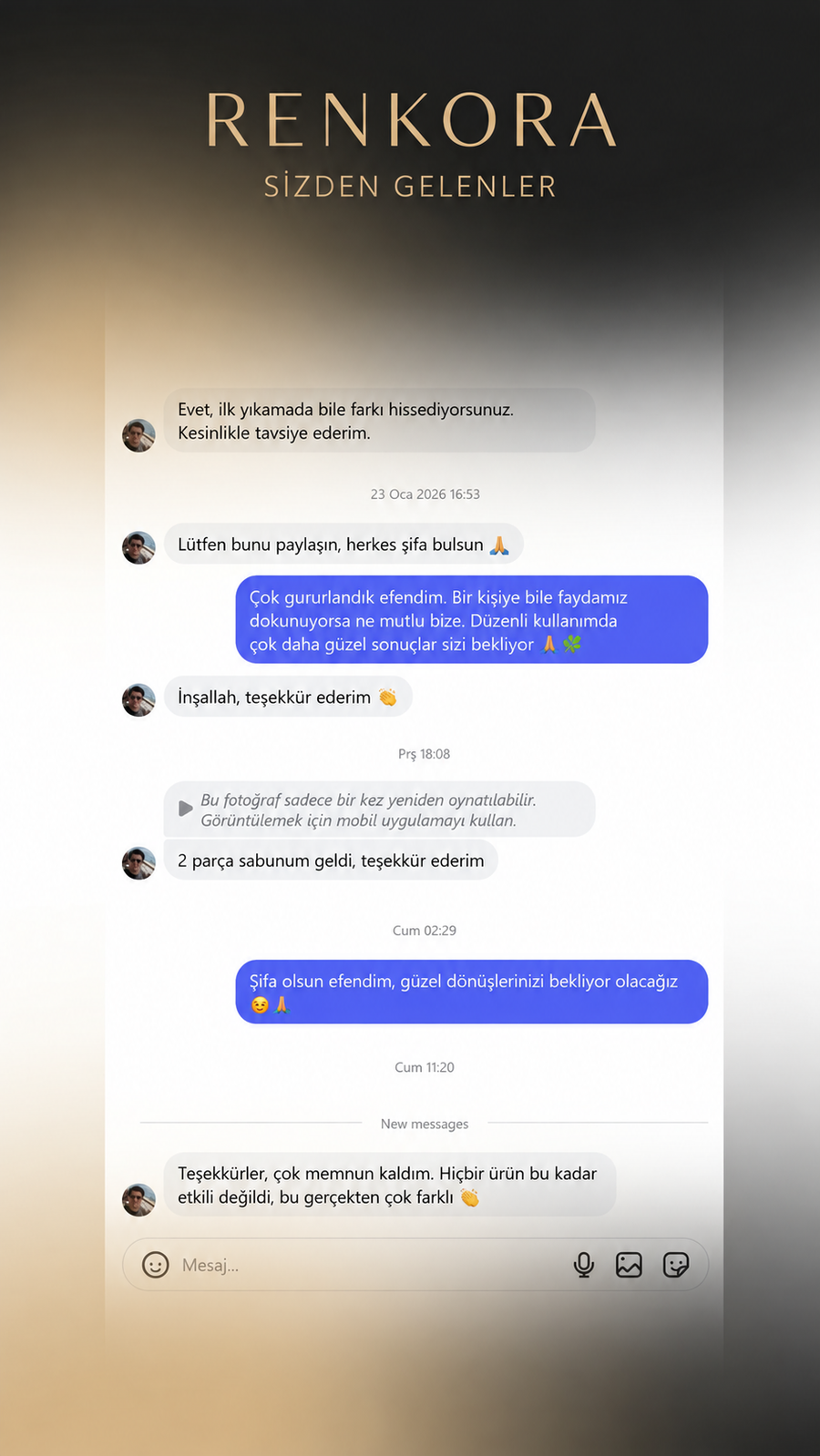 Müşteri mesajı