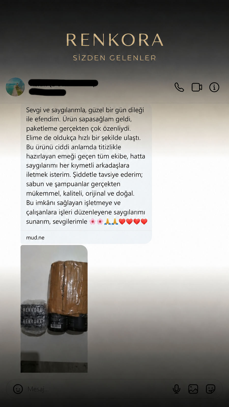 Müşteri mesajı
